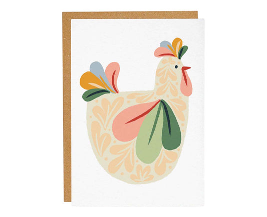 Floral Chicken Easter Card