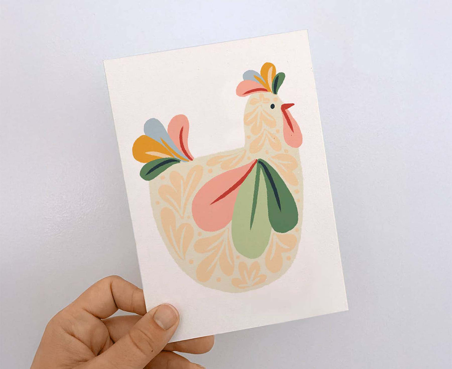 Floral Chicken Easter Card