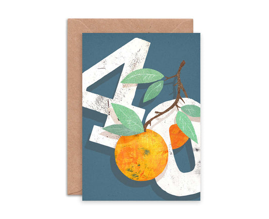Orange Collage 40th Birthday Card