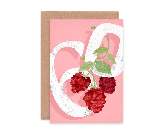 Raspberry Collage 60th Birthday Card