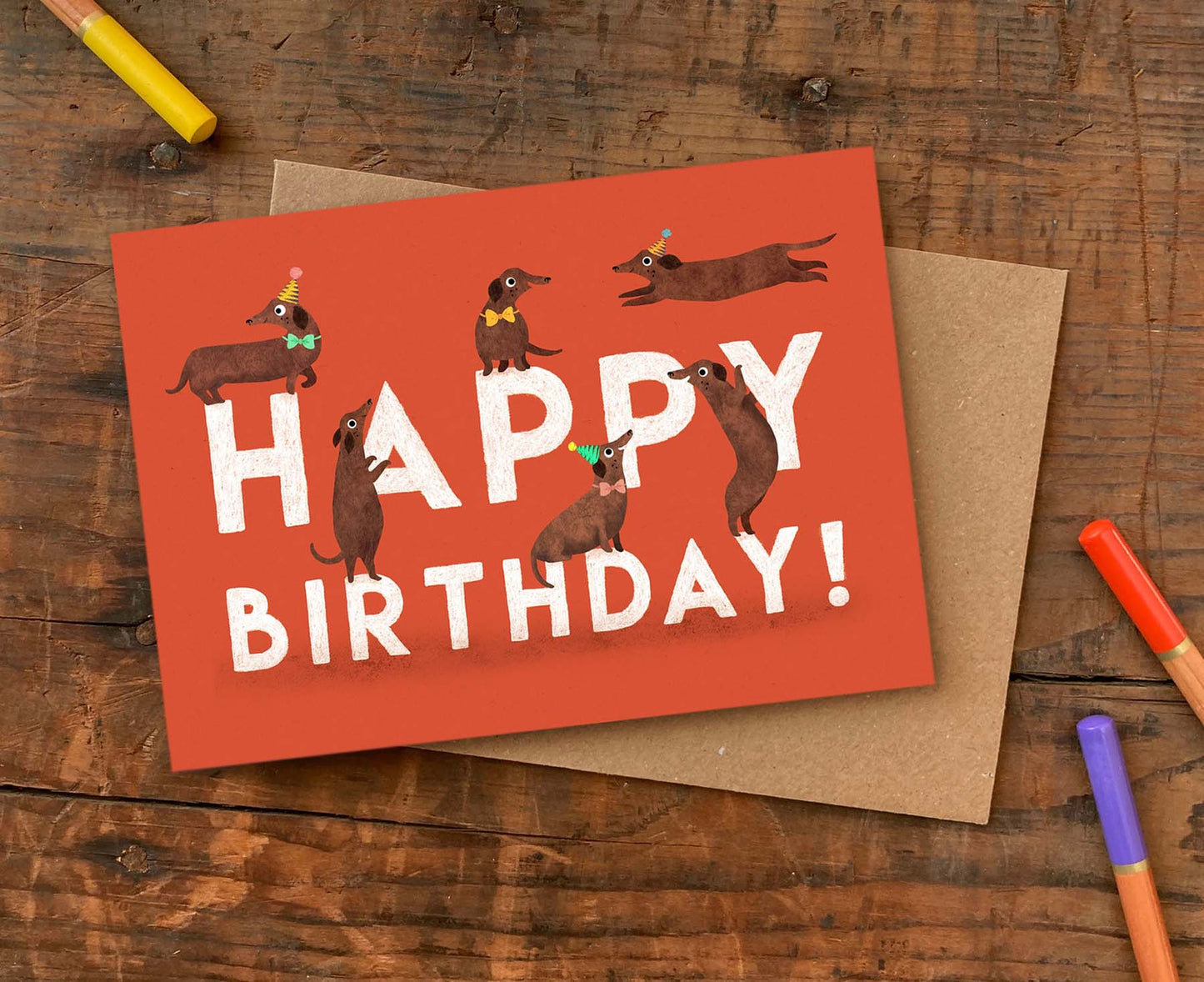 Happy Birthday Sausage Dogs Birthday Card