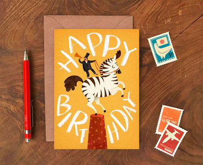 Happy Birthday Zebra Birthday Card