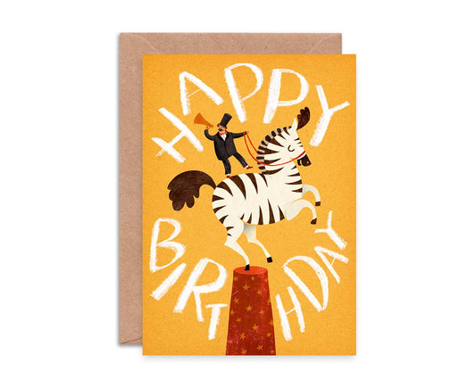 Happy Birthday Zebra Birthday Card