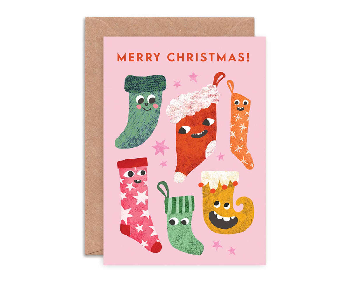 Christmas Funny Faces Pack of 8 Christmas Cards