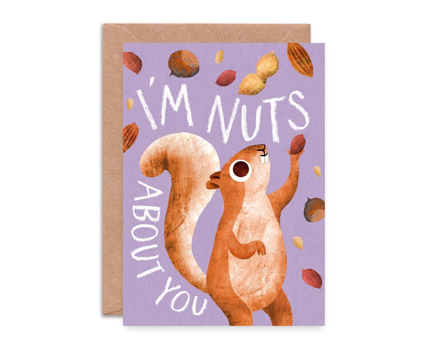 Nuts About You Squirrel Valentines Card