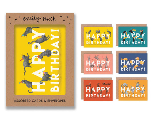 Pack of 6 Assorted Animal Birthday Cards