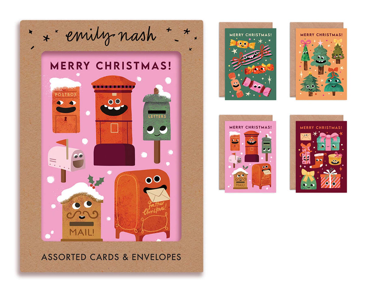More Christmas Funny Faces Pack of 8 Christmas Cards