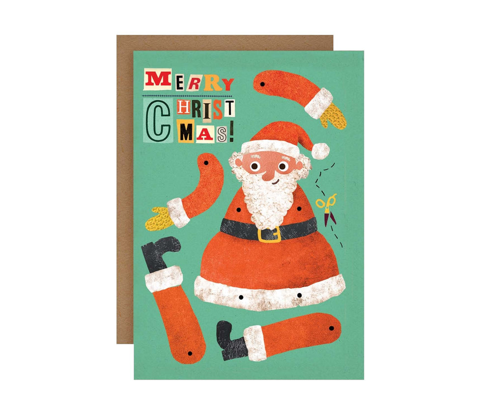 Father Christmas Split Pin Puppet Christmas Card