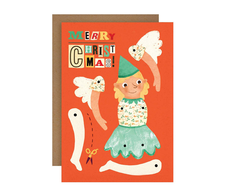 Christmas Fairy Split Pin Puppet Christmas Card