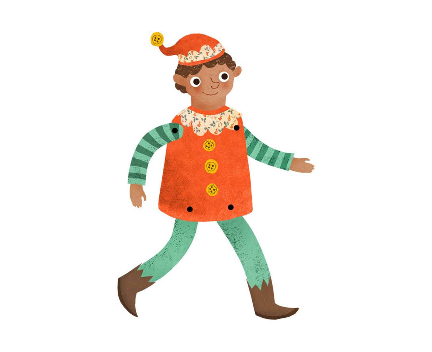 Christmas Elf Split Pin Puppet Christmas Card