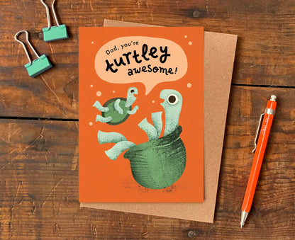 Dad You're Turtley Awesome Turtle Father's Day Card