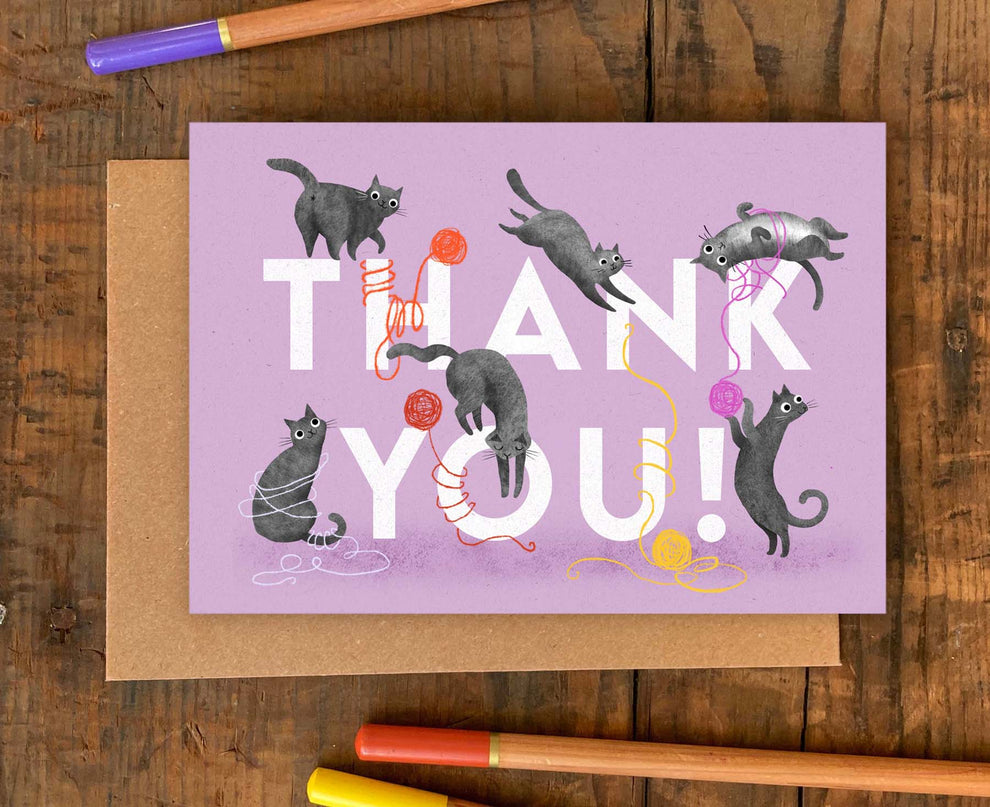 Thank You Cats Greeting Card – The Letter Arty