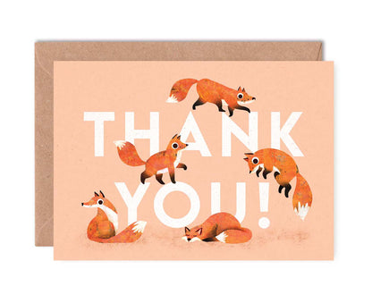 Pack of 6 Assorted Animals Thank You Cards