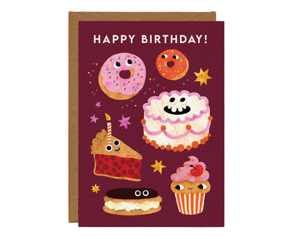 Pack of 6 Funny Faces Kids Birthday Cards