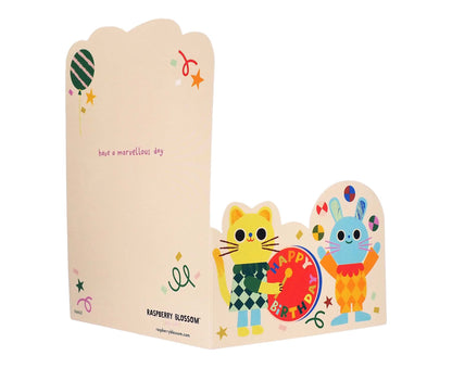 Fold Out Circus Animals 1st Birthday Card