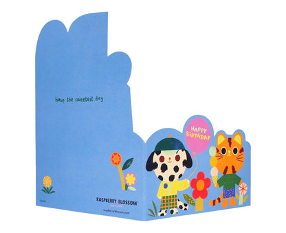 Fold Out Animal Ice Cream Van Foiled 3rd Birthday Card