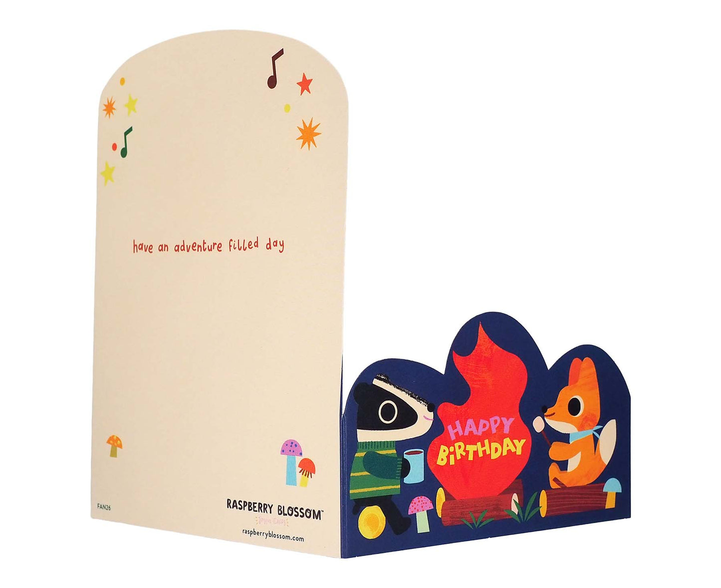 Fold Out Camping Animals Foiled 5th Birthday Card