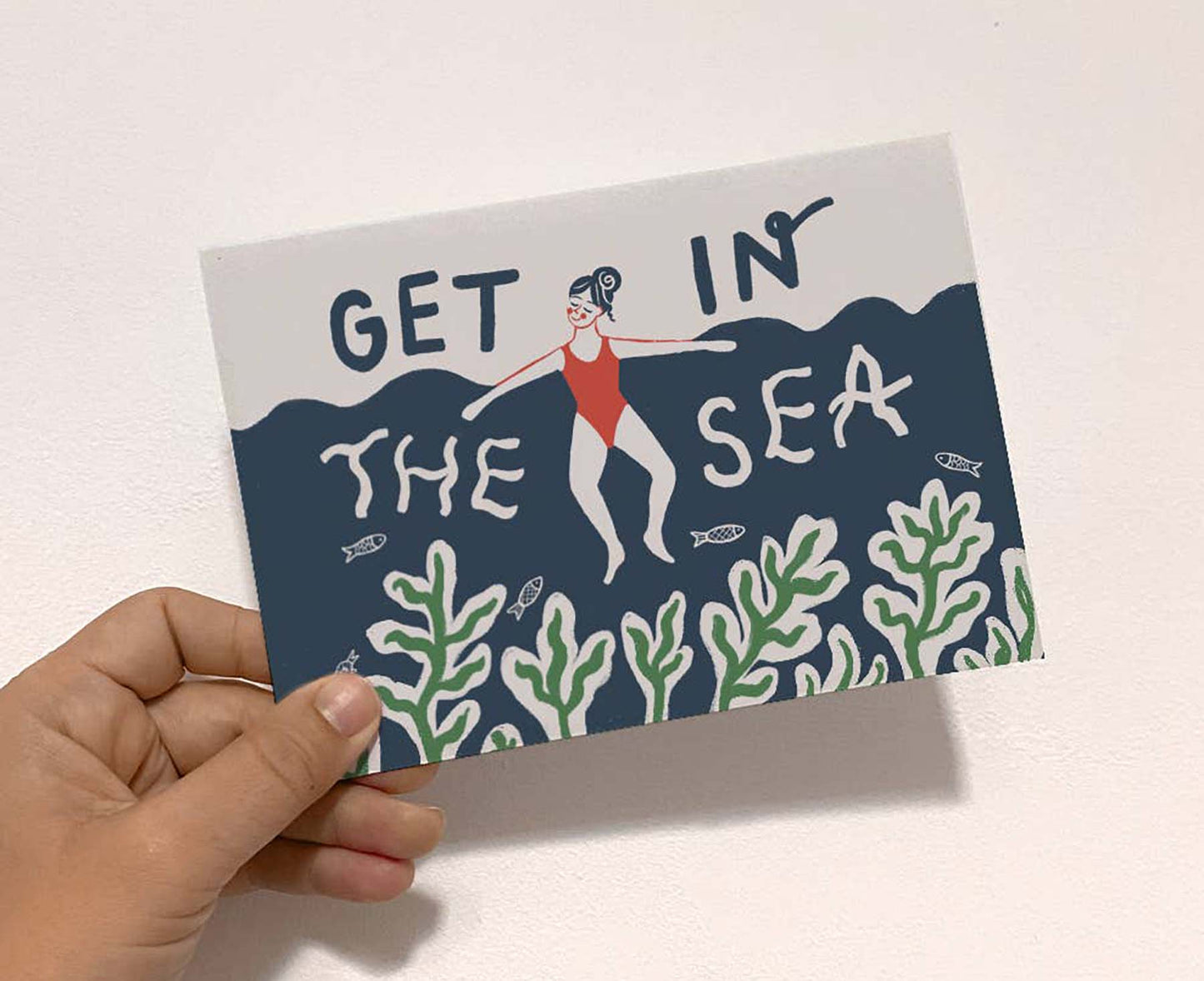 Get In The Sea Illustrated Wild Swimmer Card