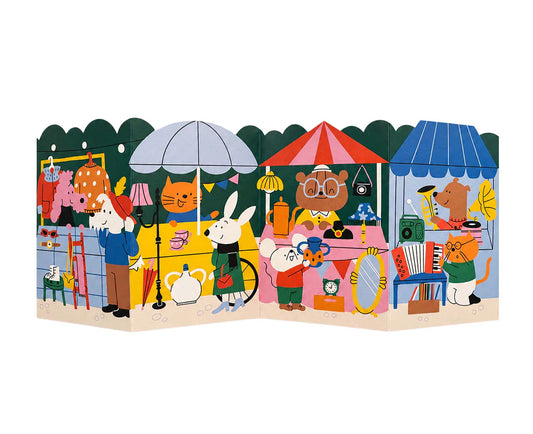 Flea Market Stalls Concertina Card