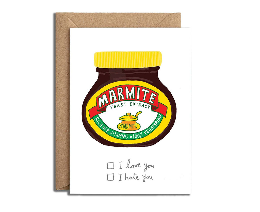 Marmite Love You Hate You Anniversary / Valentine's Card