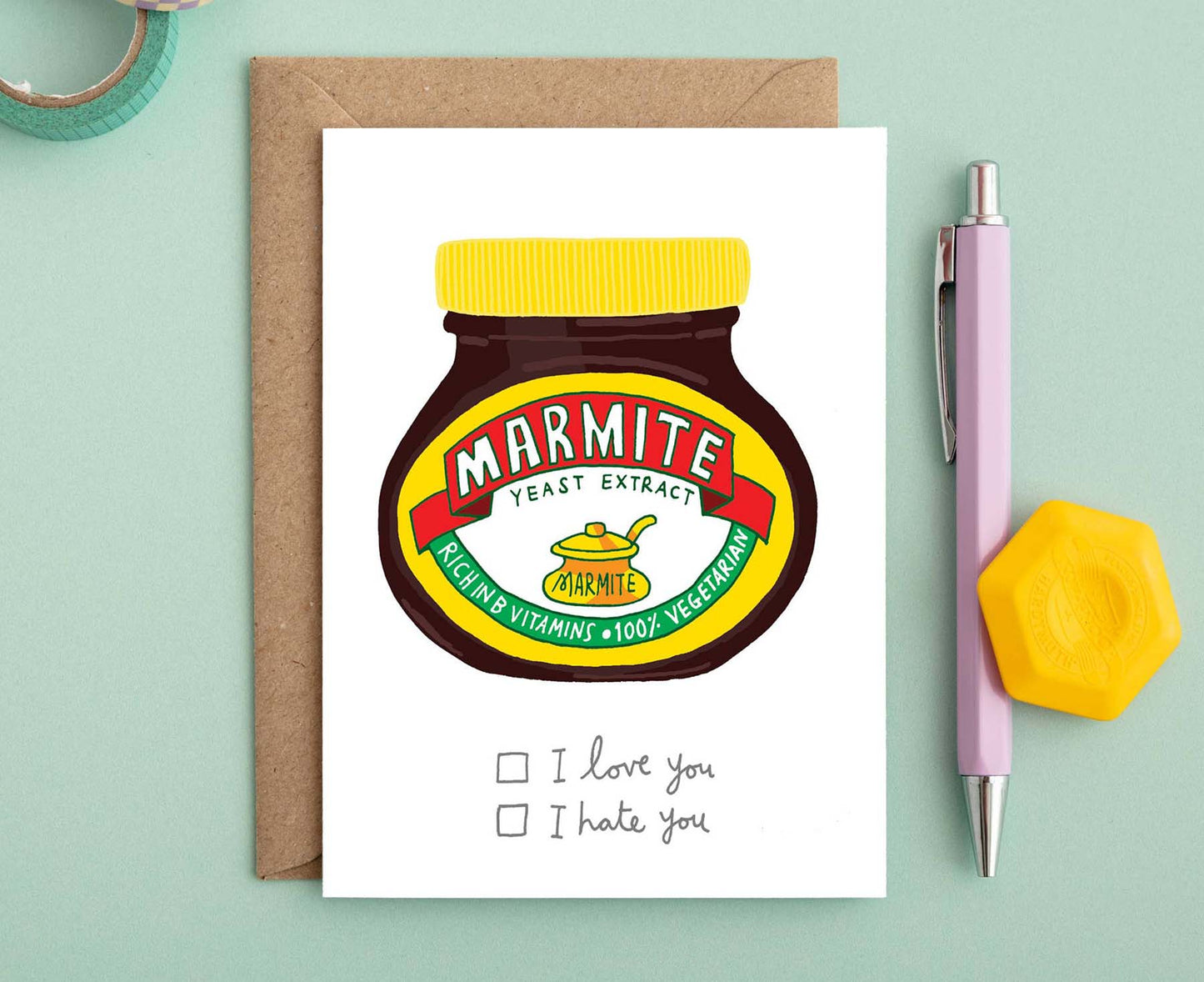 Marmite Love You Hate You Anniversary / Valentine's Card