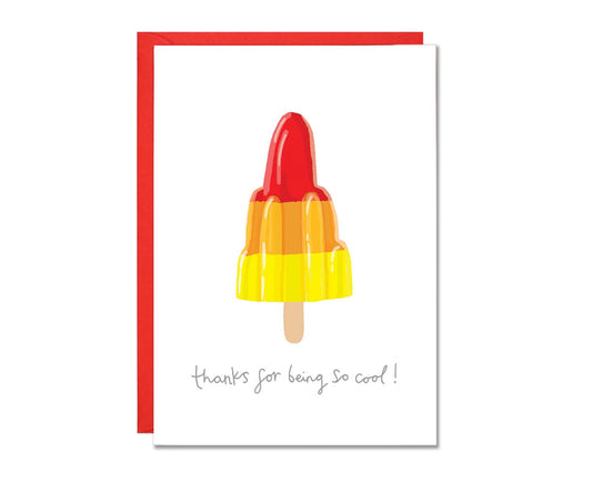 Thanks For Being So Cool Ice Lolly Thank You Card