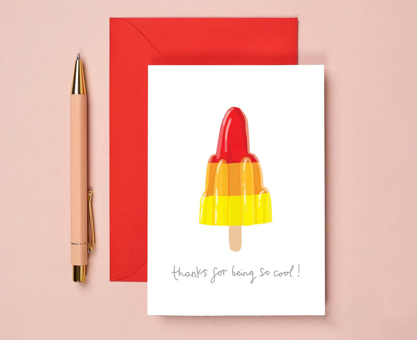 Thanks For Being So Cool Ice Lolly Thank You Card