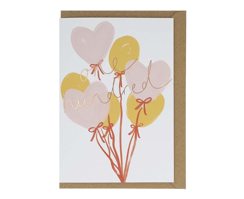 Balloons Foiled 100th Birthday Card