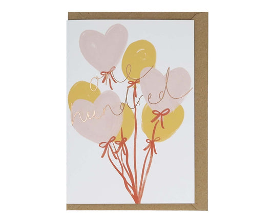 Balloons Foiled 100th Birthday Card