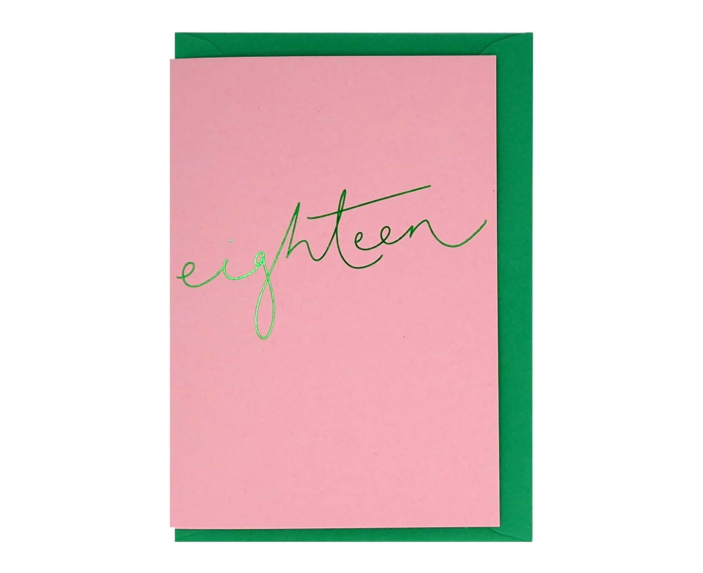 Pink and Green Foiled 18th Birthday Card