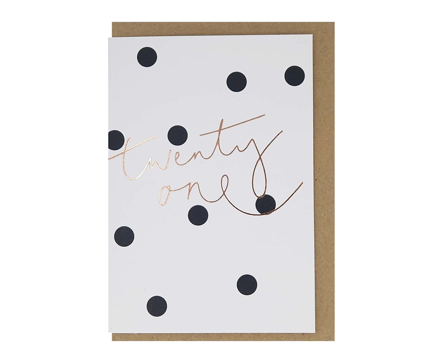 Black and White Spots Foiled 21st Birthday Card