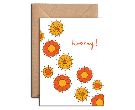 Hooray! Floral Congratulations / Birthday Card