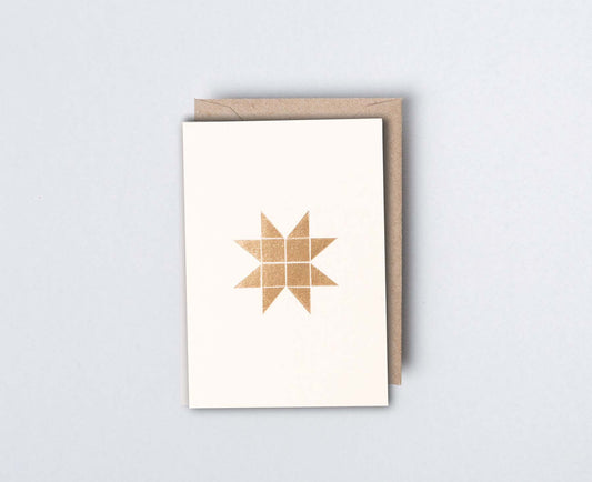 Small Foiled Blocked Froebel Star Christmas Card