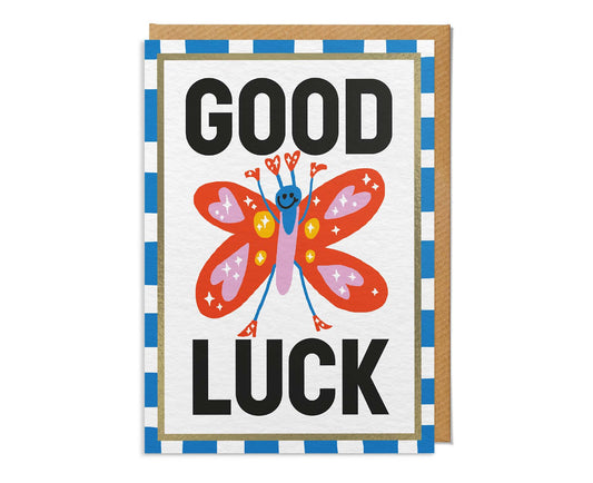 Butterfly Foiled Good Luck Card