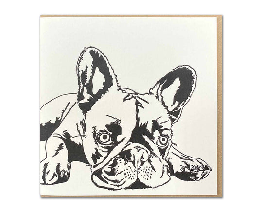 Frenchie Big Dog Letterpress card