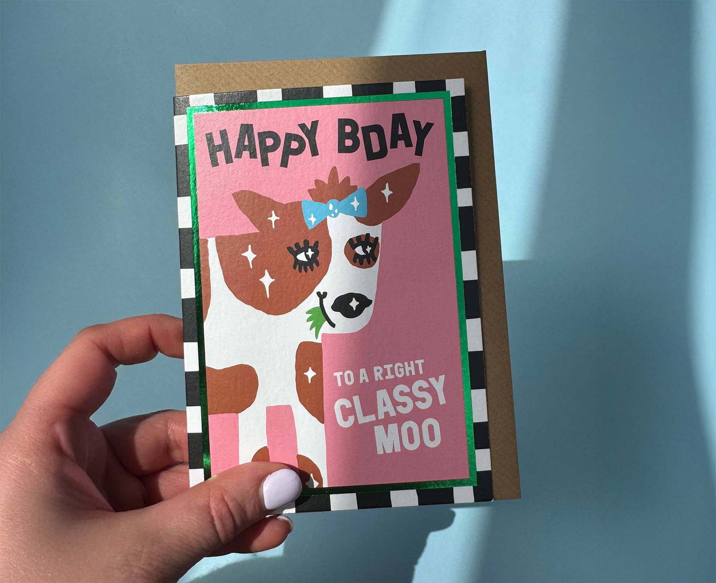 Happy Birthday Classy Moo Cow Birthday Card