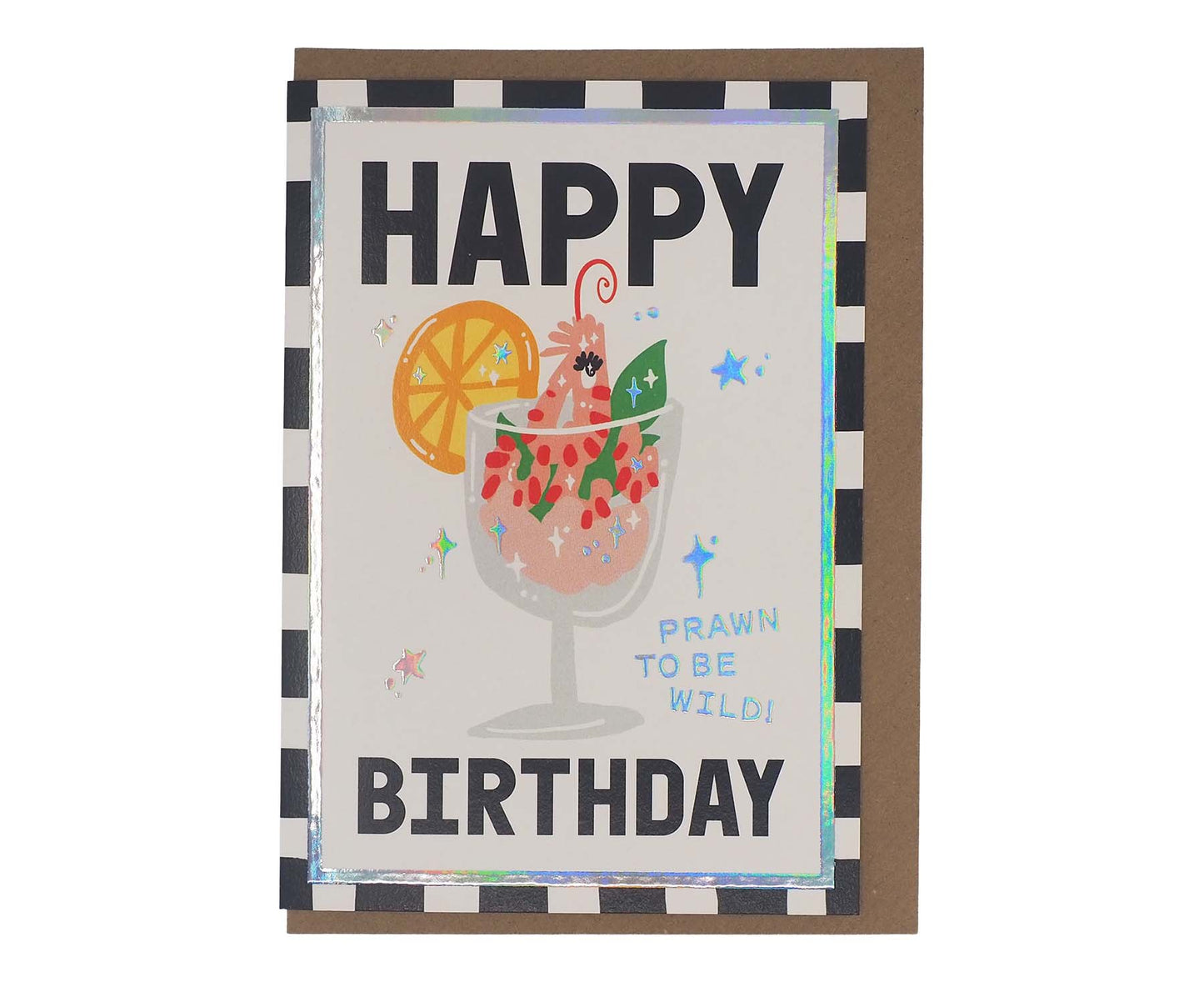 Prawn to be Wild Prawn Cocktail Foiled Birthday Card