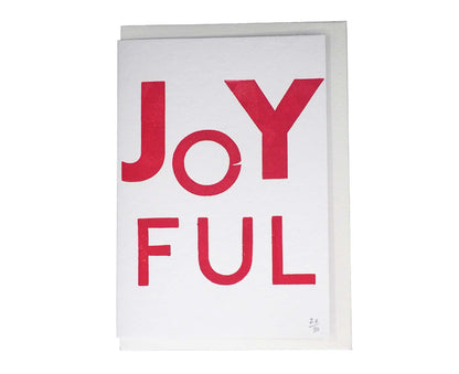 Joyful Hand-Printed Letterpress Christmas Card