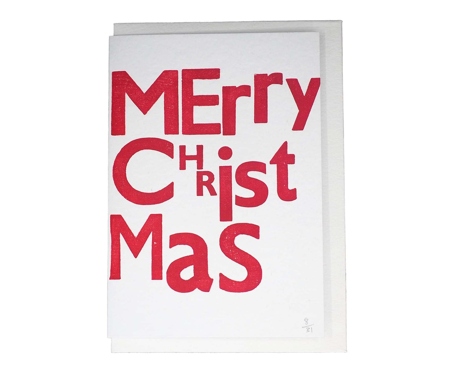 Merry Christmas Hand-Printed Letterpress Christmas Card