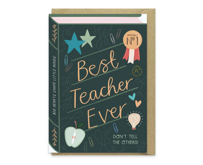 Best Teacher Ever Book Teacher Card