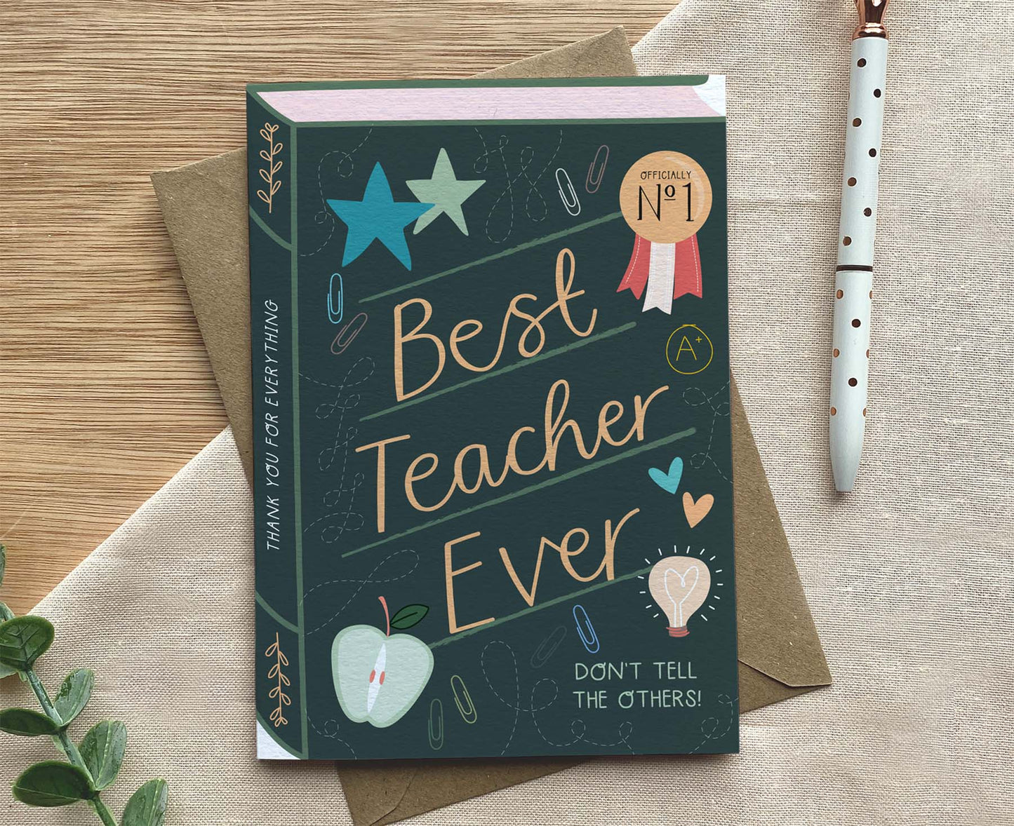 Best Teacher Ever Book Teacher Card