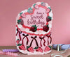 Sweet Birthday Strawberry Spot Varnish Cutout Heart Cake Birthday Card
