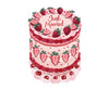 Just Married Strawberries Spot Varnish Cutout Cake Wedding Card