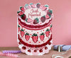 Just Married Strawberries Spot Varnish Cutout Cake Wedding Card