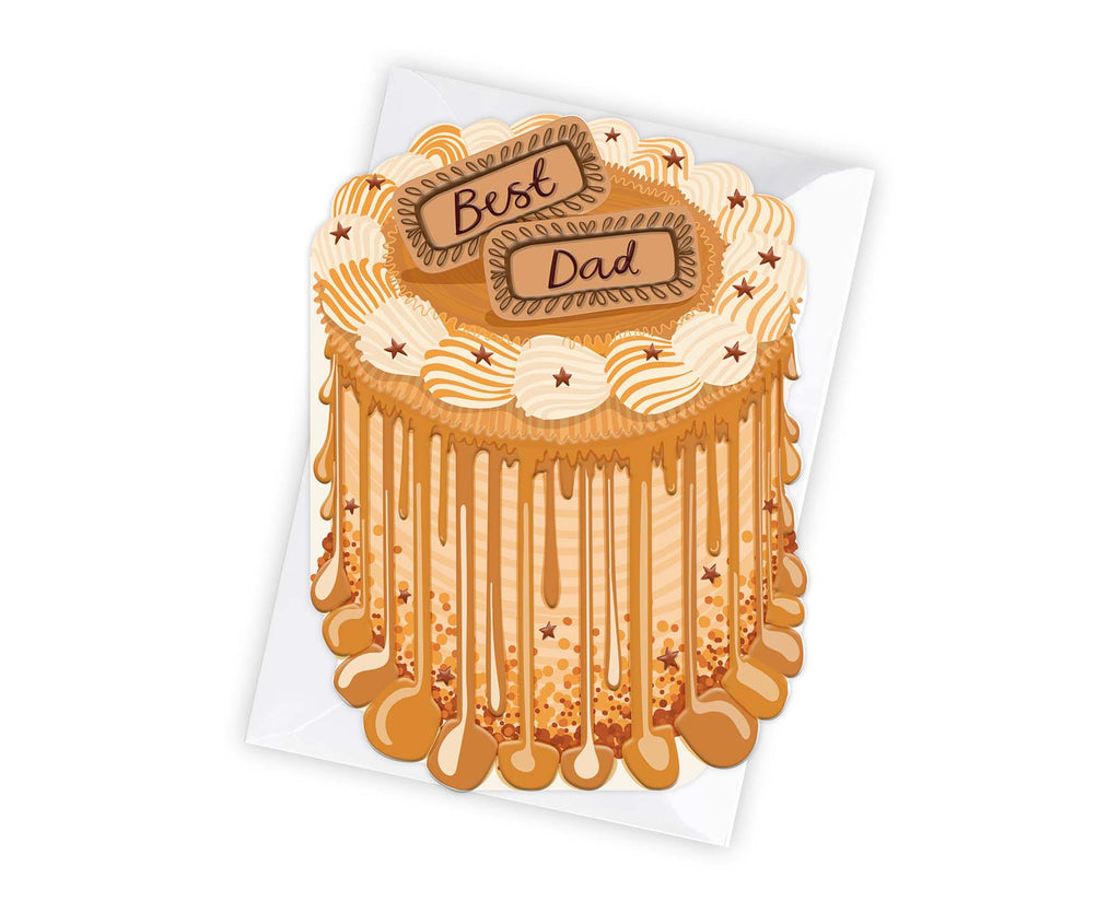 Best Dad Spot Varnish Cutout Caramel Cake Father's Day Card