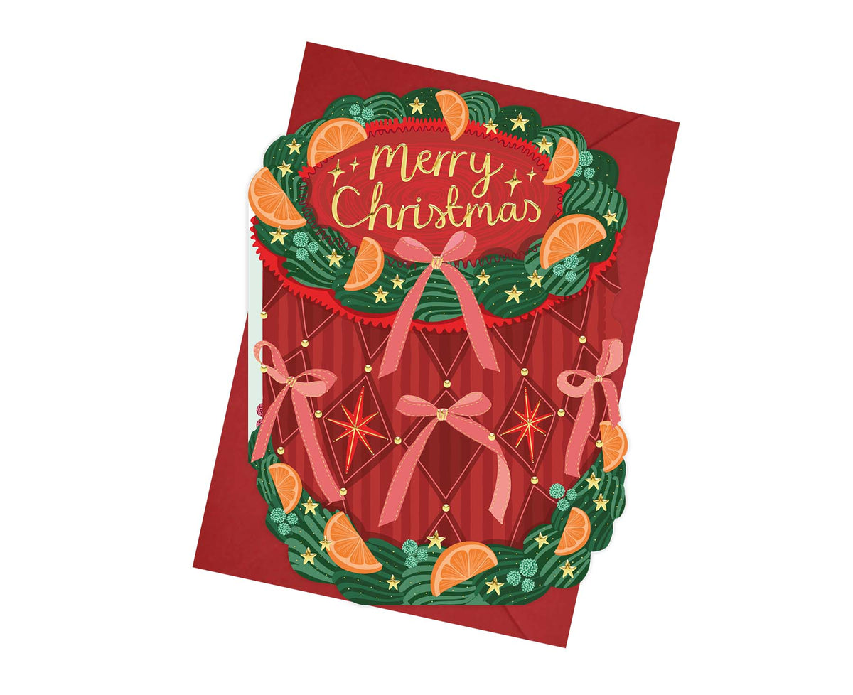 Merry Christmas Cutout Cake Christmas Card