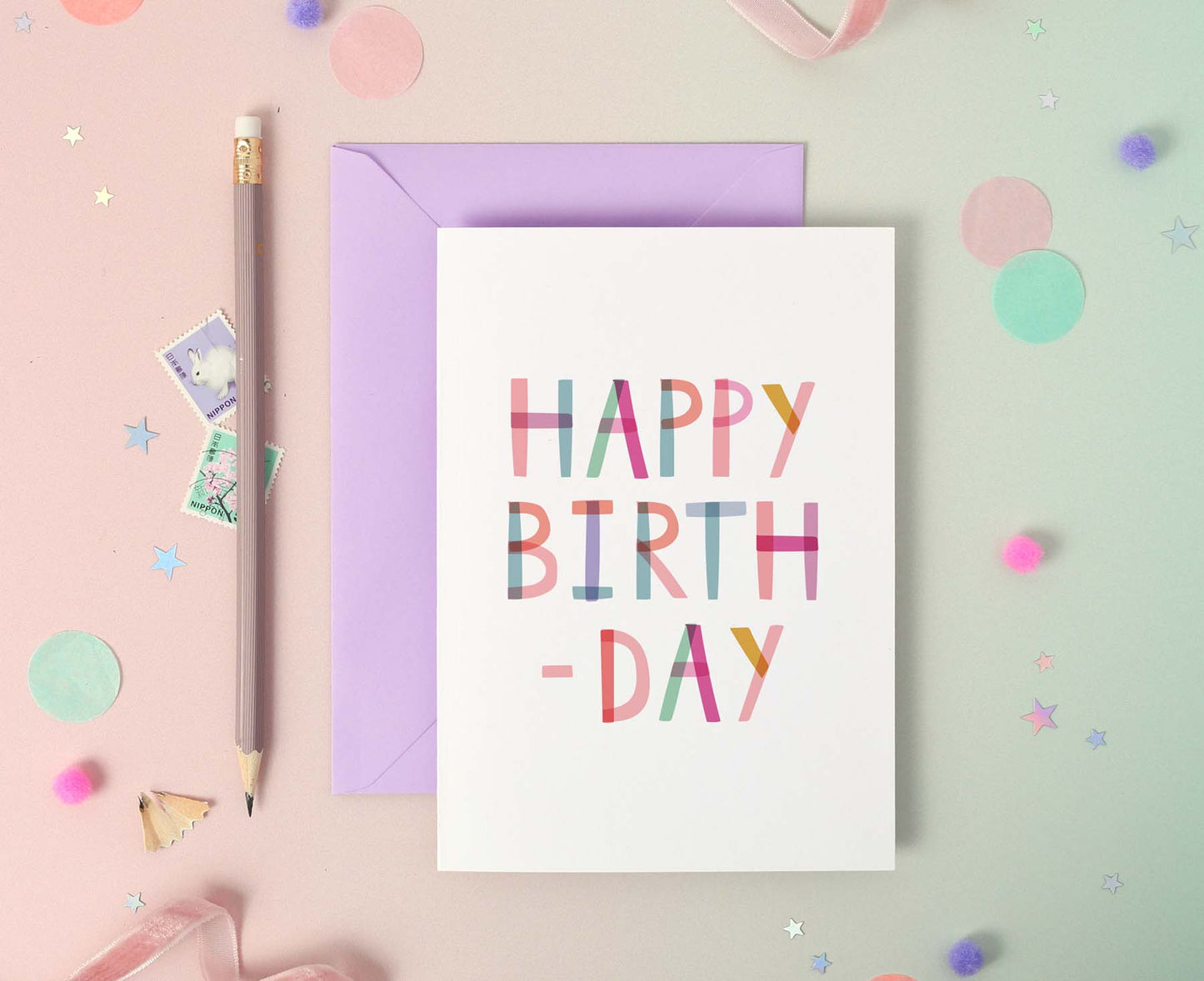 Happy Birthday Multicoloured Foil Birthday Card
