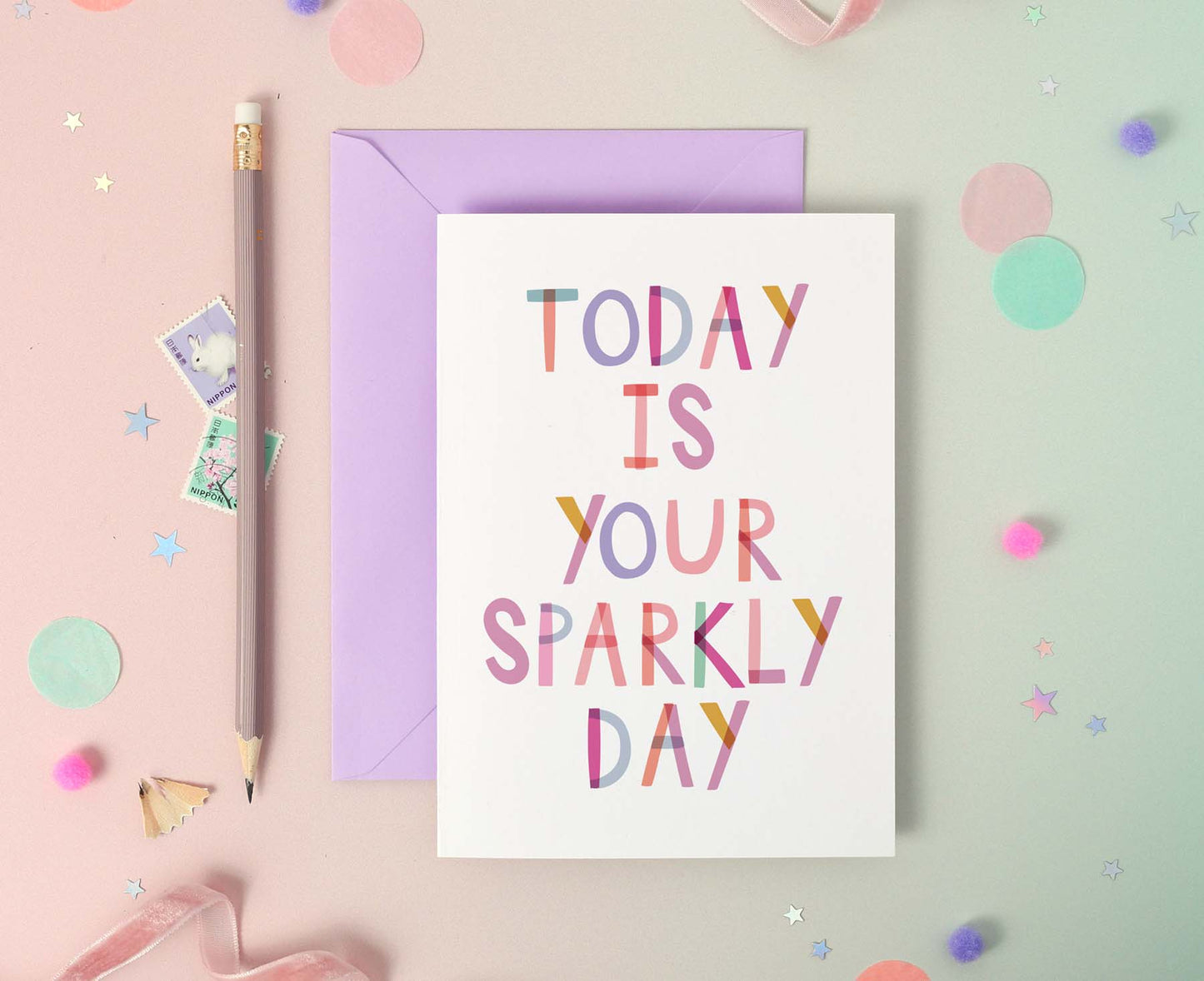 Today Is Your Sparkly Day Multicoloured Foil Birthday Card
