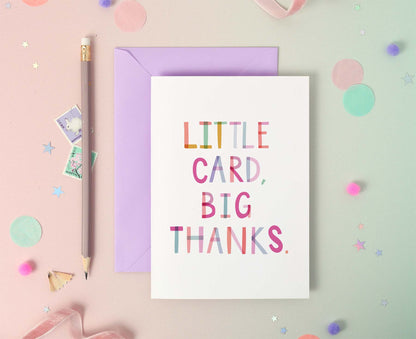 Little Card Big Thanks Multicoloured Foil Thank You Card