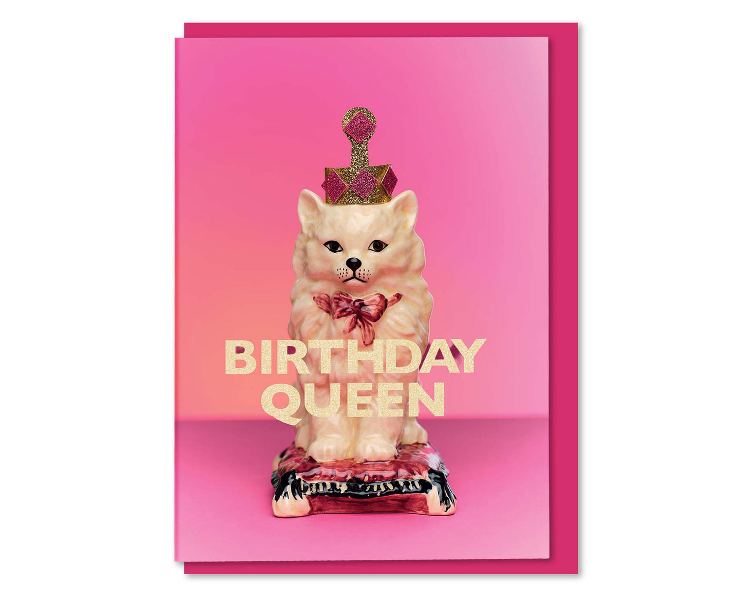 Birthday Queen Cat Ornament Birthday Card